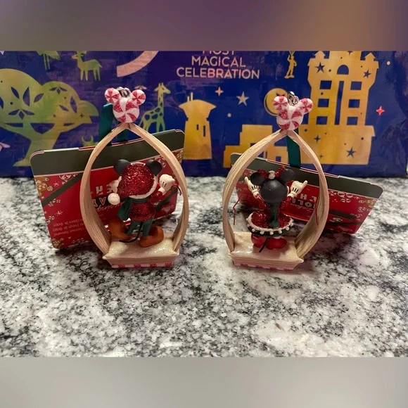 Disney Sketchbook Mickey Cheer and Minnie Joy New Ornaments